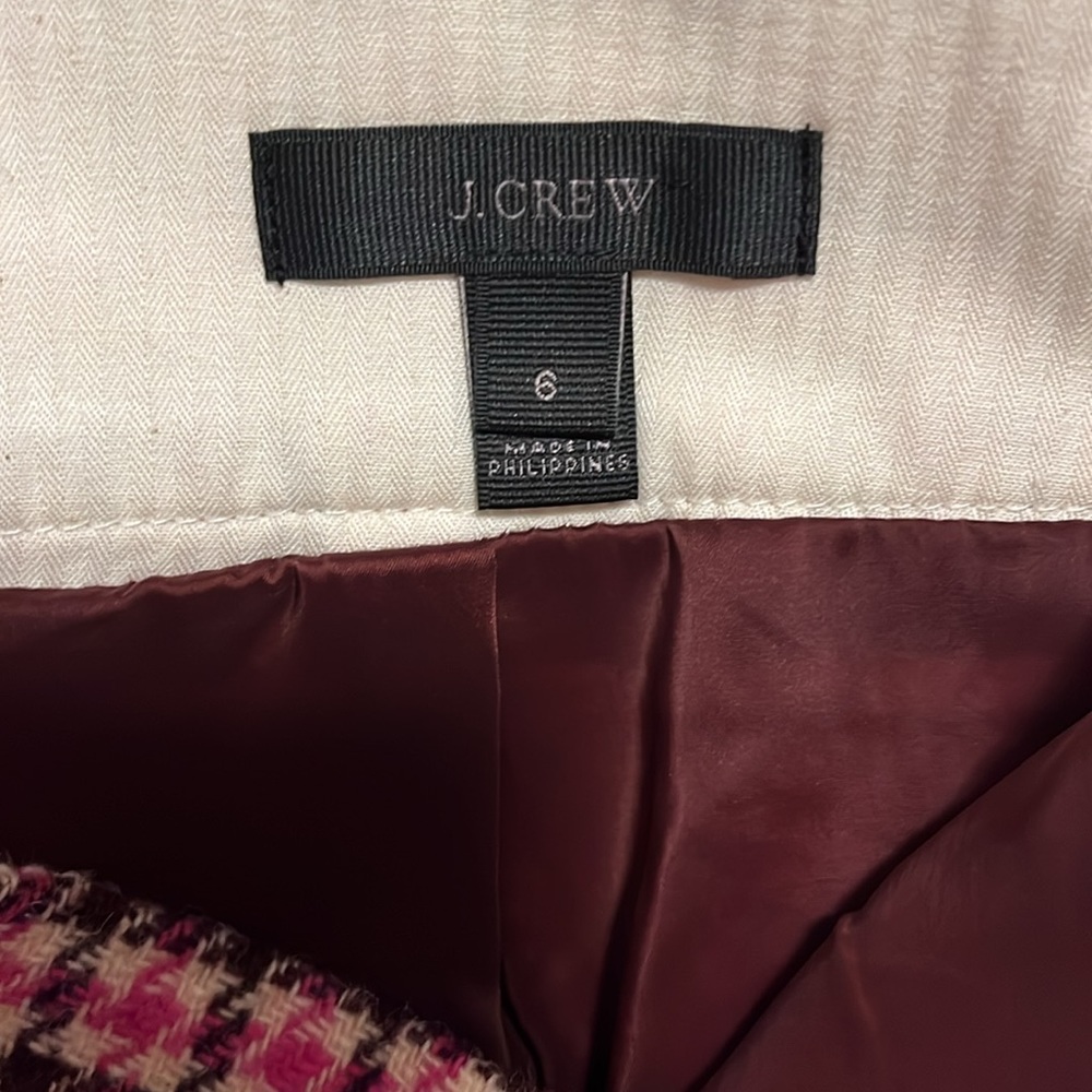 J.Crew Houndstooth Wool A-line Skirt - Size 6 - Picture 3 of 7